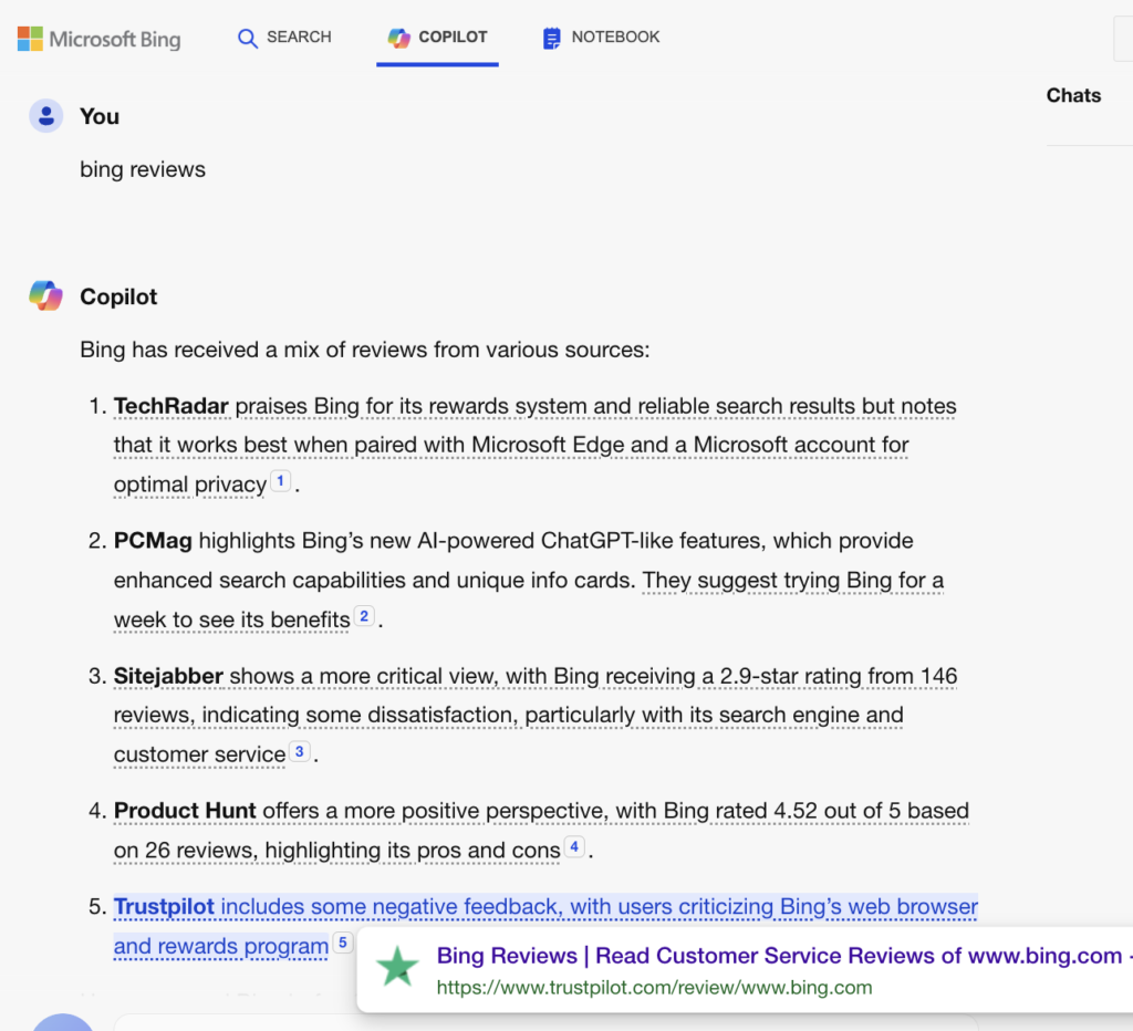 Trustpilot Reviews Analyzed and Shared by AI Platforms