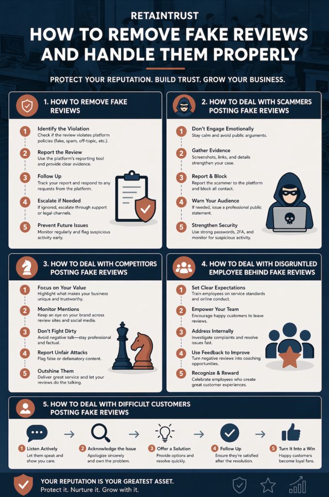 How to Remove Fake Reviews Infographic